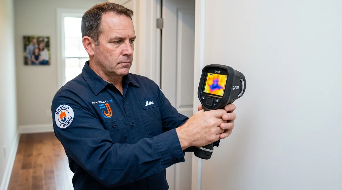 Thermal imaging leak detection by Johns Plumbing LLC in Hubbardston